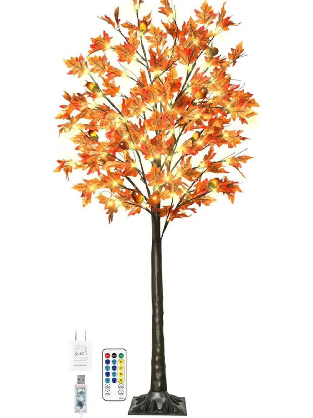 Lighted Maple Tree - Thanksgiving Decor Artificial Tree